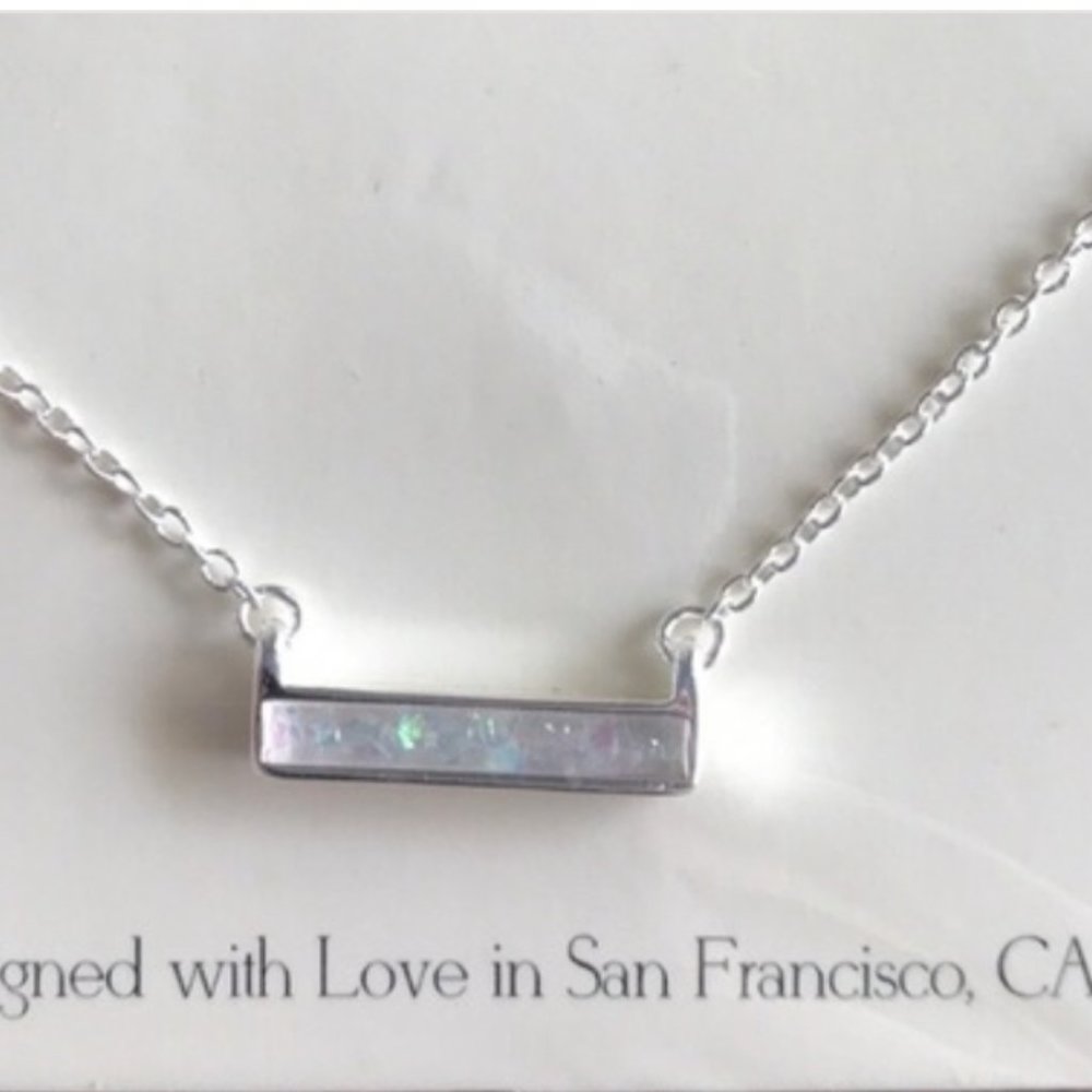NEW 2Bandits Athens Necklace Opal Bar Necklace